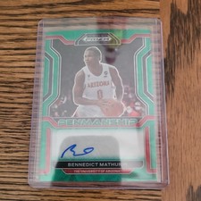 2022-23 Panini Prizm Draft Picks Bennedict Mathurin Green Choice RC Auto #7/8