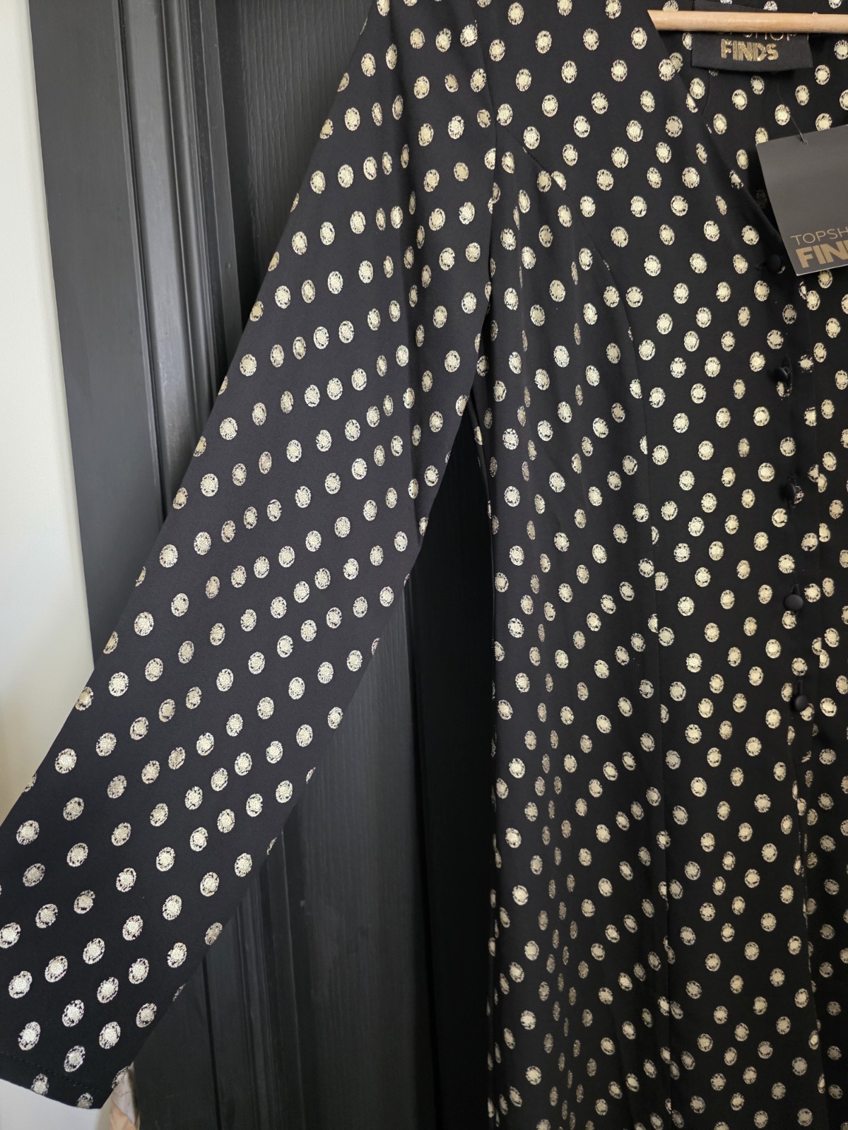 Topshop Finds Black & Gold Spotty Chiffon Crop Leg Jumpsuit Size 8 BNWT RRP £49 image 10