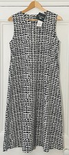 Marimekko X Uniqlo Women’s Black White Print Midi Sleeveless Dress S UK 10 EU 38
