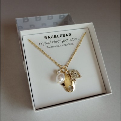 Baublebar NIB Crystal Clear Protection Preserving the Positive Eye Hand Necklace