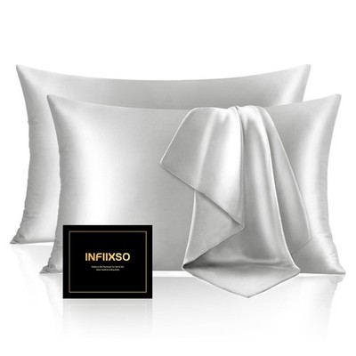 Silk Pillow Cases 2 Pack Standard Size, Ultra Smooth & Soft Mulberry Silk Pil...