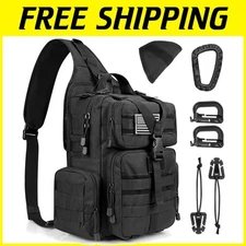 Compact EDC Sling Bag with Padded Strap & Molle System for Hiking & Outdoor