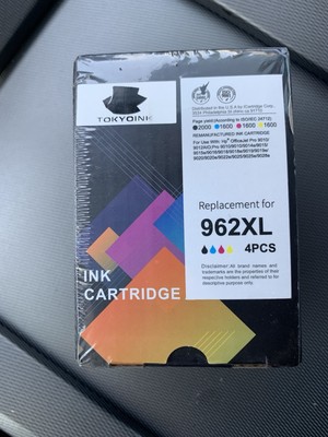 962XL 4 PCS Ink Cartridge Replacement For HP OfficeJet Pro 9010/9012AIO;UNTESTED