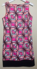 Alyx Limited Dress Shift Sleeveless Women 14 Pink Orange Stretch Geometric Print