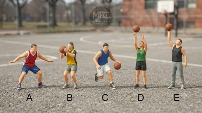 Basketball Players Diorama Figures 1:87 & 1:64 Scale Sport Display