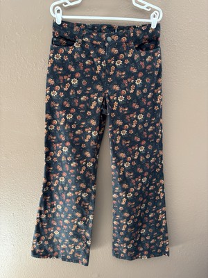 Women s Puruvian Connection high waisted stretch Floral Pants waist 32 stretch 