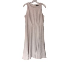 Ralph Lauren Midi Dress Women's Beige Office Work Career Sleeveless Size 10
