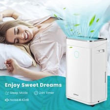 25L/Day Dehumidifier with Auto or Manual Drainage-White