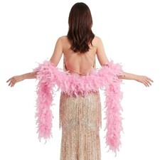 6Ft 2 Yards Chandelle Turkey Feather Boa/100g Soft Fluffy Multiple 60g Pink