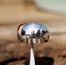 925 Sterling Silver, Solid Silver, Band Ring, Unisex, Plain Domed Band