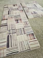 2-Piece Anti-Fatigue Kitchen Mat Set 17x29 17x48 Memory Foam Cushioned Mats