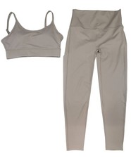 Zenana Sports Bra Legging Set Ash Mocha Womens Large New in Bag Poly/Spandex