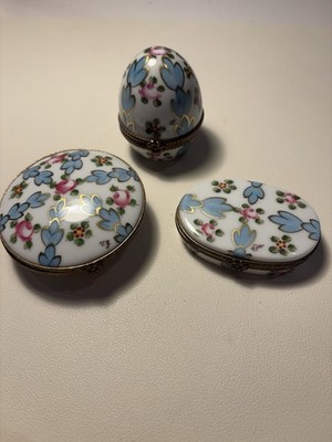 Limoges Porcelain Trinket Box Peint Main Manufacture Royale de Limoges France 