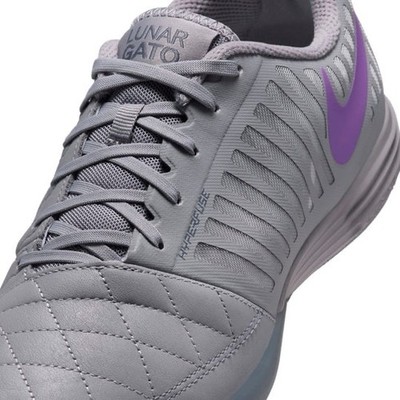 Nike Lunar Gato フットサルシューズ グレー/パープル Cheap Nike Lunar Gato 2 IC Soccer Shoes - Grey/Purple/White