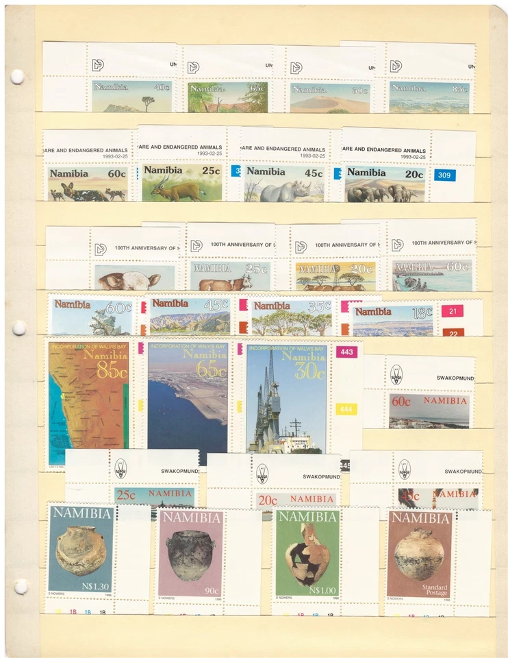 Nambia All Different MNH Stamp Collection on 4 Stock Pages ZAYIX 0825CB4250 - Image 2 of 4