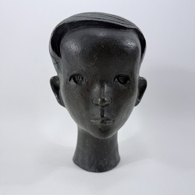 Signed Jose Luis Sanchez Bronze Sculpture Bust Mid Century Modern Boy Head 1955
