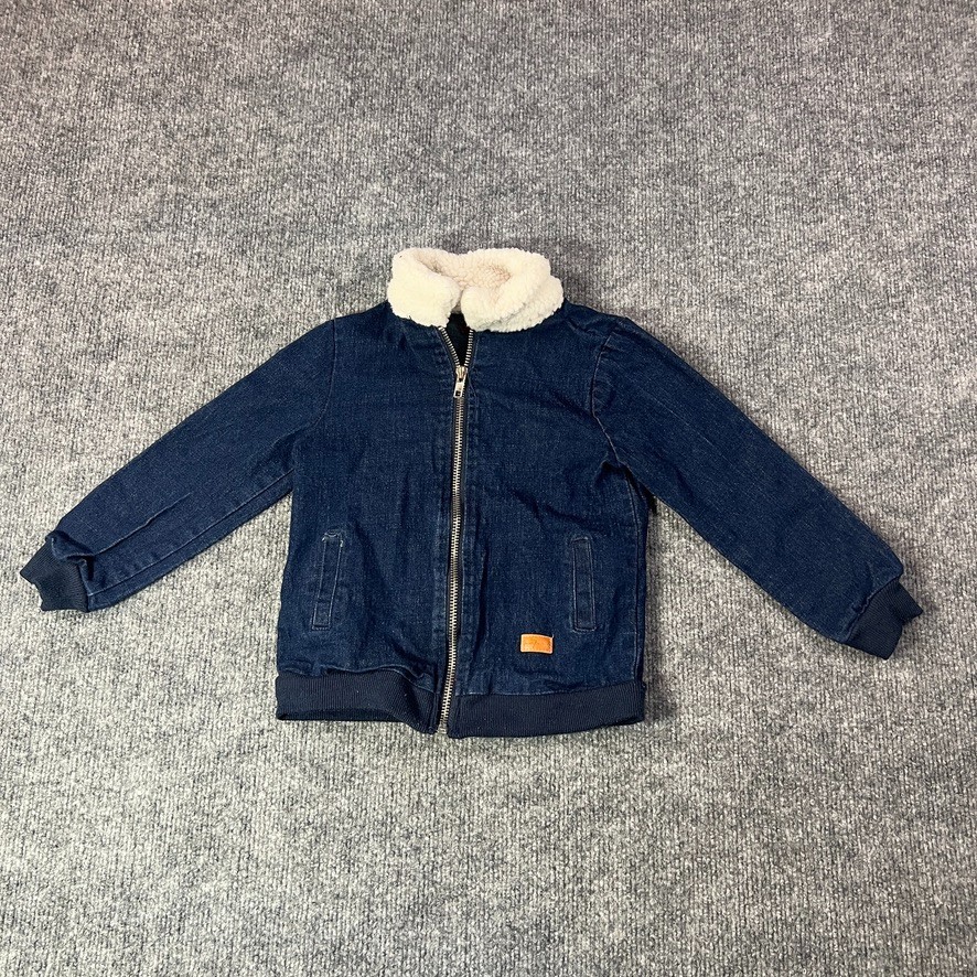7 For All Mankind Kids 3T Sherpa Lined Denim Trucker Jacket 