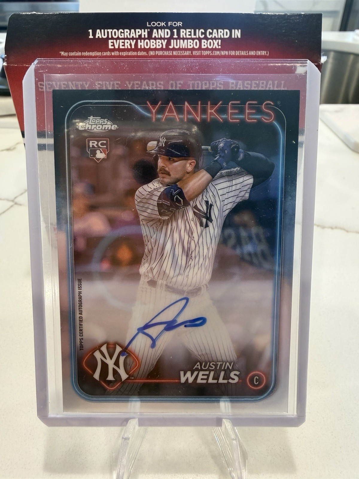 2024 Topps Chrome - Rookie Autographs Austin Wells #RA-AW (AU, RC)
