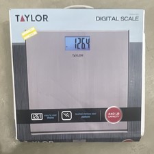 Taylor 7403 Digital Stainless Steel Bathroom Scale 440 LB Easy to Read Display