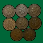 1900s Lot of 8 Fine F Indian Head Cent Coins Lot #38604