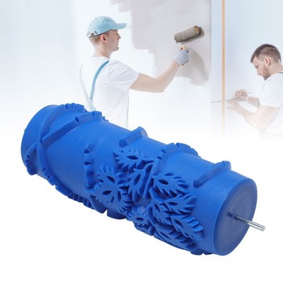 5in Pattern Paint Roller Washable Reusable Rubber Decorative Texture Roller SET