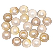 20pcs Natural Stone Beads 6x12mm Large Hole Craft Beads, Gray Agate