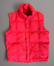 Lands End Girls Down Puffer Vest Size Small 7-8 Pink Snap Front Pockets