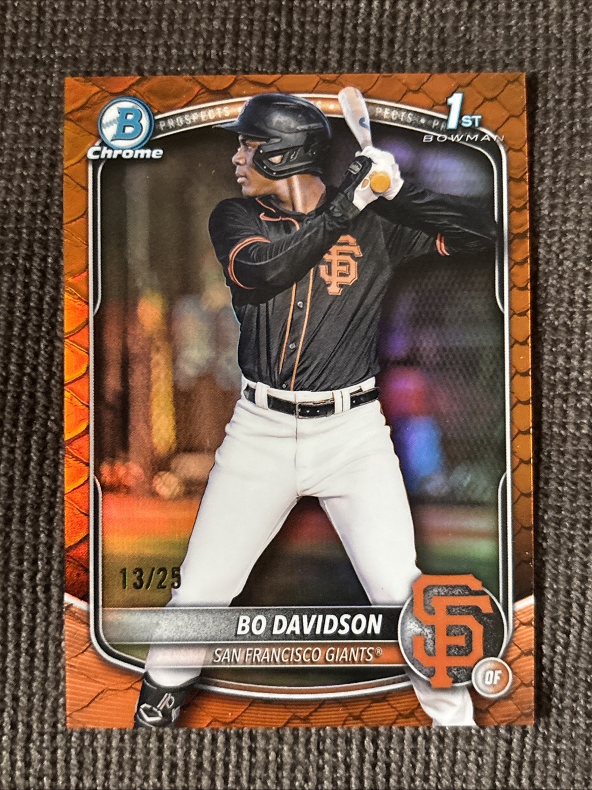 2025 Bowman Chrome Bo Davidson Orange Reptilian 1st Bowman #13/25 #BCP-206