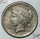 1921 US Peace SILVER Dollar! KEY DATE! "Philadelphia Mint" VF! Old US Coin!