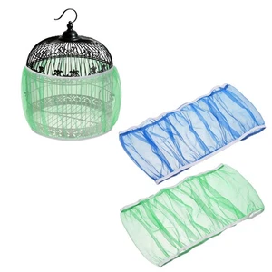 Capteur de semences d'oiseaux 12 Couverture du filet de cage d'oiseaux de pouce, (bleu/vert, L, 2 Pcs)