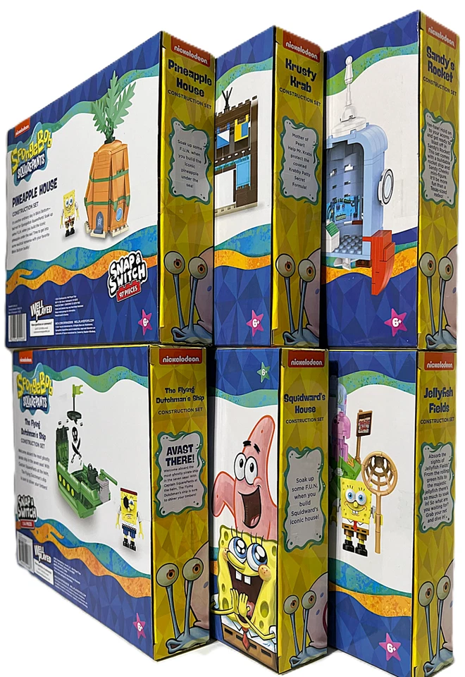 Snap & Switch SpongeBob Squarepants Construction Set Nickelodeon Lot of 6 NEW - Image 3 of 4