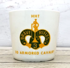 3D 3rd Armored Cavalry HHT Brave Rifles Headquarters Vintage 8oz Coffee Mug