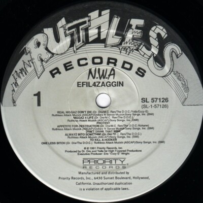 【LP/US盤】N.W.A / Efil4zaggin SL57126 N.W.A – Efil4zaggin – CD (Capitol Jax Pressing, Album), 1991
