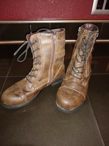 Brown Combat Boots (Size 5M Women 