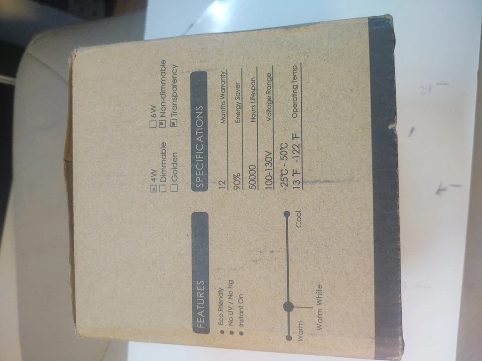  Dimmable Vintage 4pack LED Light Bulbs 40 Watt Equivalent, ST64 Antique Edison  - Image 3 of 4