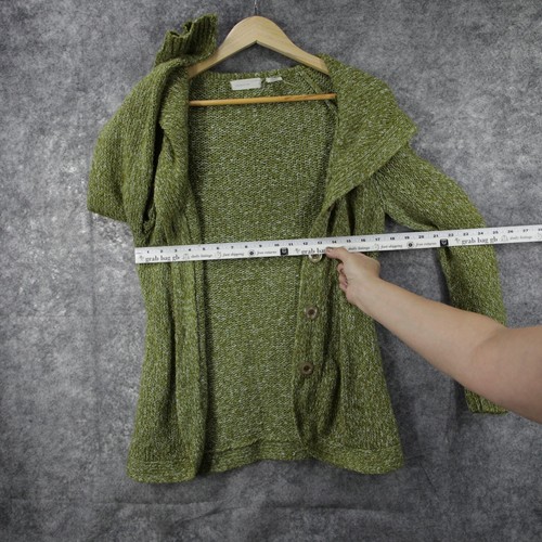 Sleeping on Snow Anthropologie Damenpullover klein grün Grobstrickjacke mit Knöpfen - Bild 7 von 8