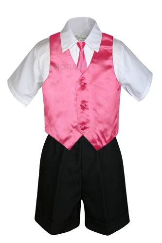 7-teiliges Baby Junge & Kleinkind formelle Weste Shorts schwarz Anzug zusätzliche Weste Krawatte Set S-4T - Bild 9 von 28