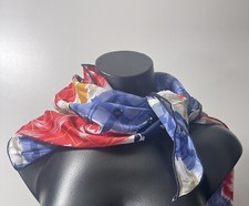 Vintage Triangle Head Scarf Abstract Red White Blue Neckerchief