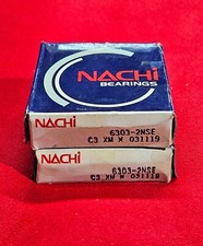 2X Nachi 6203-2NSE C3 Bearings 17mm ID, 40mm OD, 12mm W, Japan - Lot Of 2, NEW