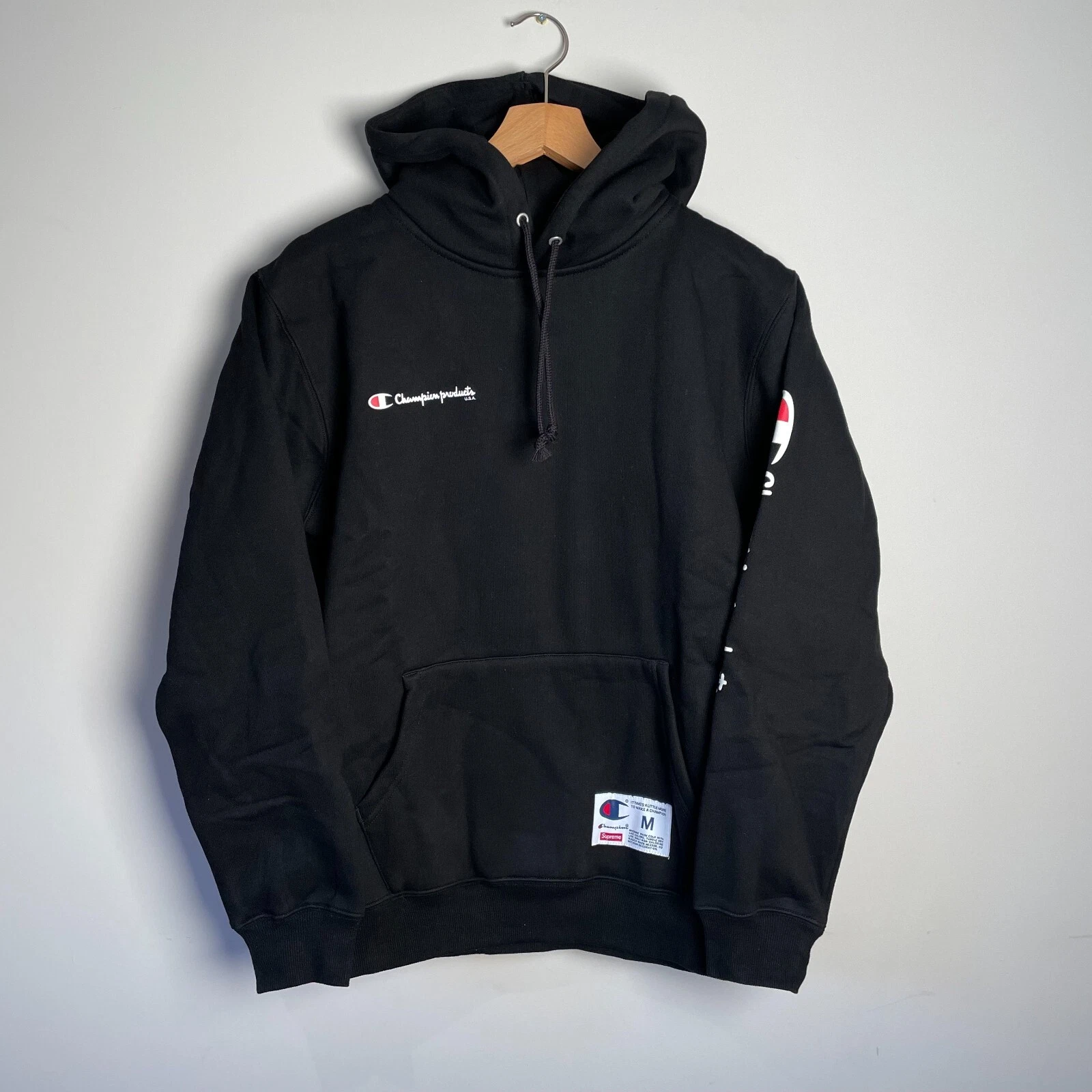 Sweat à capuche noir Supreme Champion SS16 taille moyenne M