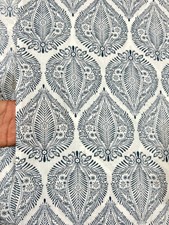 2.5 Yard Hand Block Print Handmade Cotton Indian Natural Sanganeri Print Fabric.
