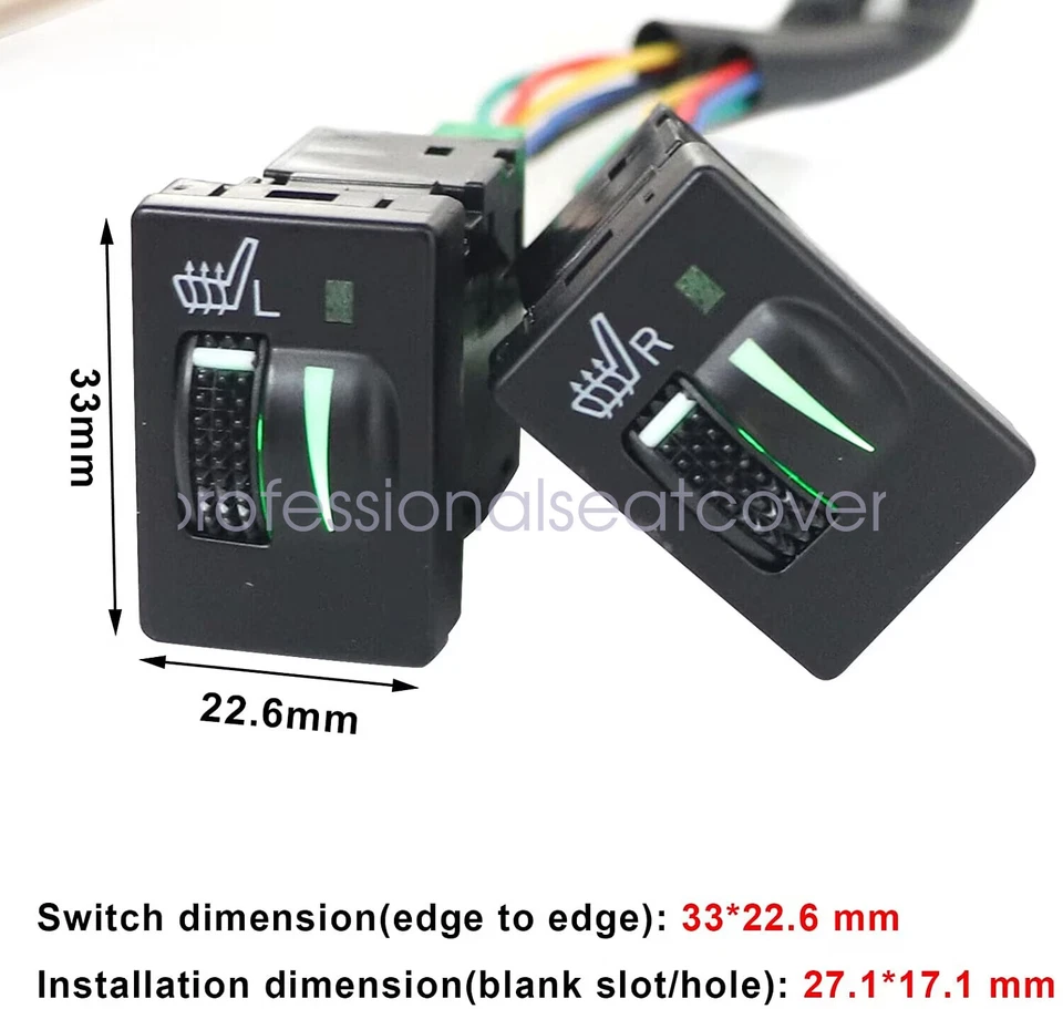 Kit de assento aquecido interruptor quadrado, para Toyota Tacoma Tundra Corolla 4runner - Imagem 2 de 4