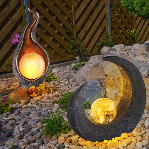 Solarleuchte Außenleuchte Solarmond Solarflamme LED Kugel Deko-Leuchte Garten 2x - Bild 5 von 12