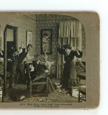 Help! Help! John! Come Here Quick Universal Genre Stereoview