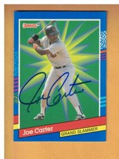 Joe Carter AUTOGRAPHED 1991 DONRUSS SLAM BASEBALL CARD SIGNED SAN DIEGO PADRES
