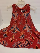 Xhilaration, red paisley sleeveless blouse, size M