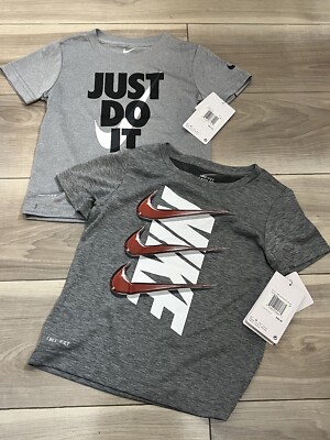 NEW Nike Lot Of 2 Gray T Shirts For Boys Size 4T