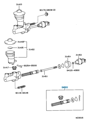 TOYOTA MR2 SW20 RAV4 SXA1# Clutch Master & Release Cylinder OH