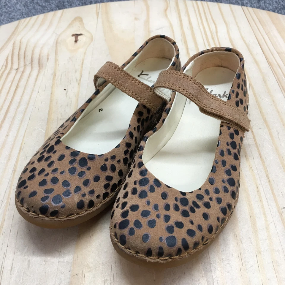 Clarks Shoes Children 11M Skylark Tap Mary Jane Brown Black Comfort Casual Flats - Image 3 of 4