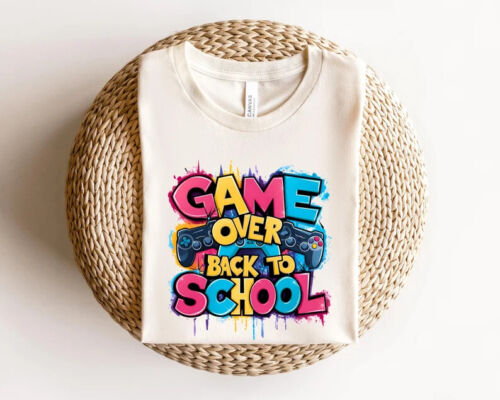Game Over Back to School short sleeved t shirts for boys - Picture 6 of 6